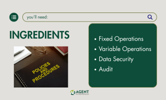 Ingredient card, policies and procedures, fixed operations, variable operations, data security, audit