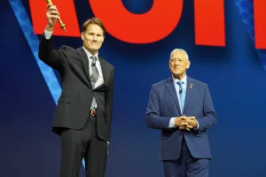 2026 NADA Chairman Rob Cochran and outgoing chairman Thomas Castriota