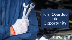 Gloved hand holding two wrenches next to “Turn Overdue into Opportunity” Graphic