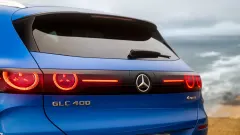 Photo of the back of a Mercedes electric SUV