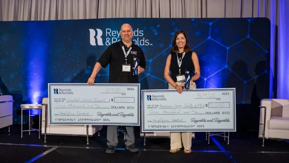 Kamir Martínez Díaz and Chris Ponte receive $5,000 Amplify 2025 awards, donating to cancer research and veteran support groups.