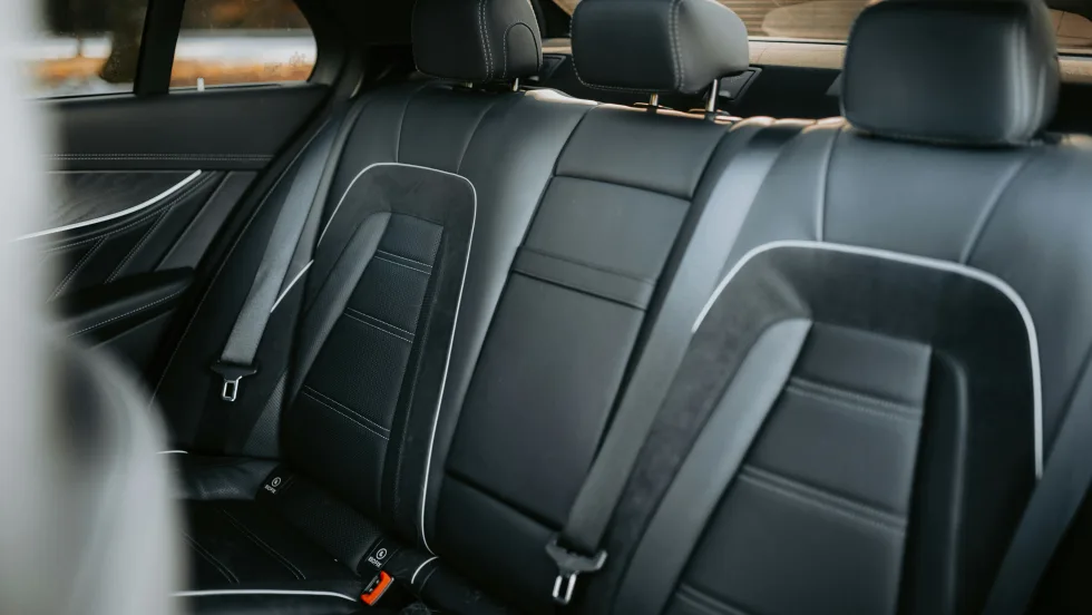 Photo of a three-seat vehicle back seat