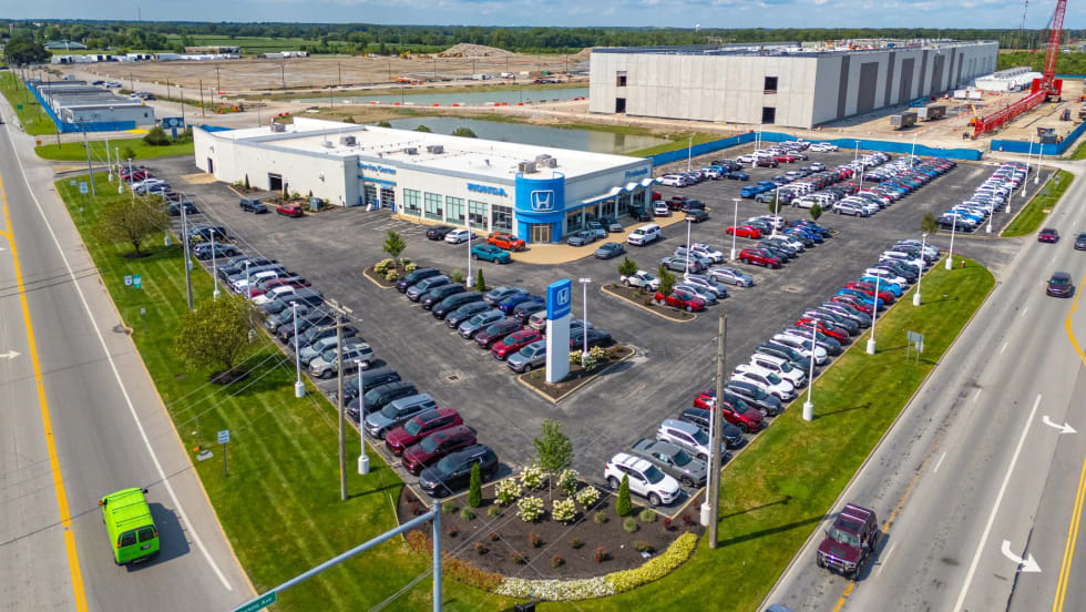 aerial view of Fireside Honda in Ohio