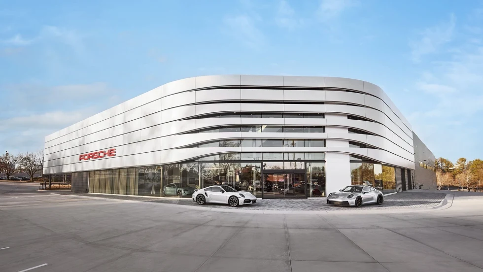 Exterior of Porsche dealership