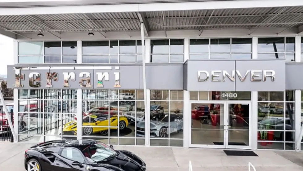 The outside of a Ferrari dealership