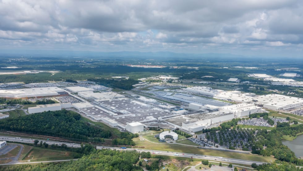 aerial view of BMW Spartangburg, South Carolina plant