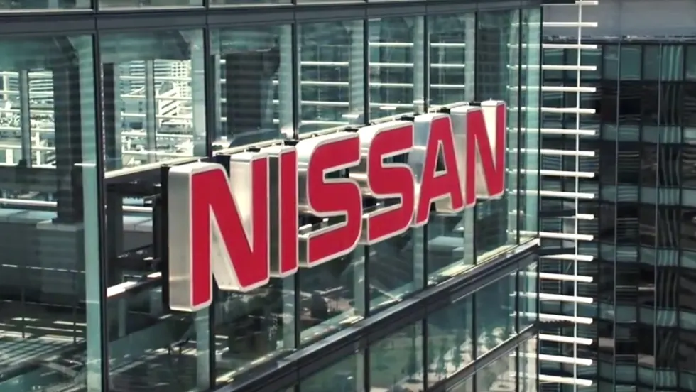 Nissan logo on front of building