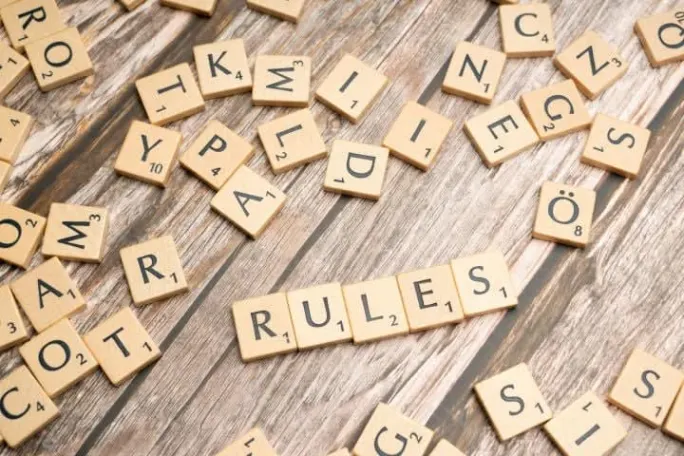 Scrabble tiles that spell out