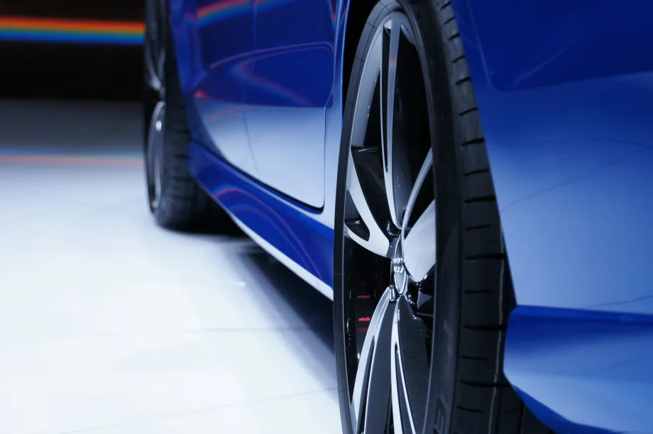 Closeup of the side of an Audi car