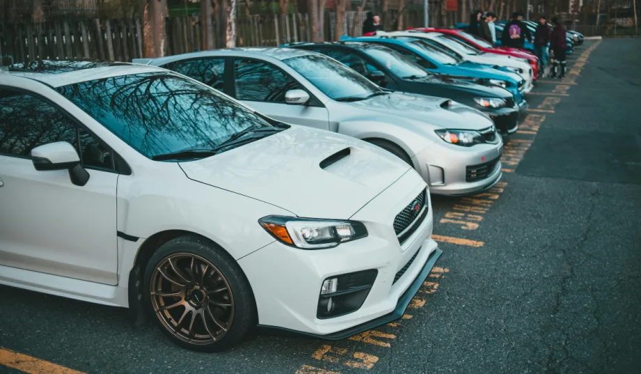 Photo of cars lined up on lot