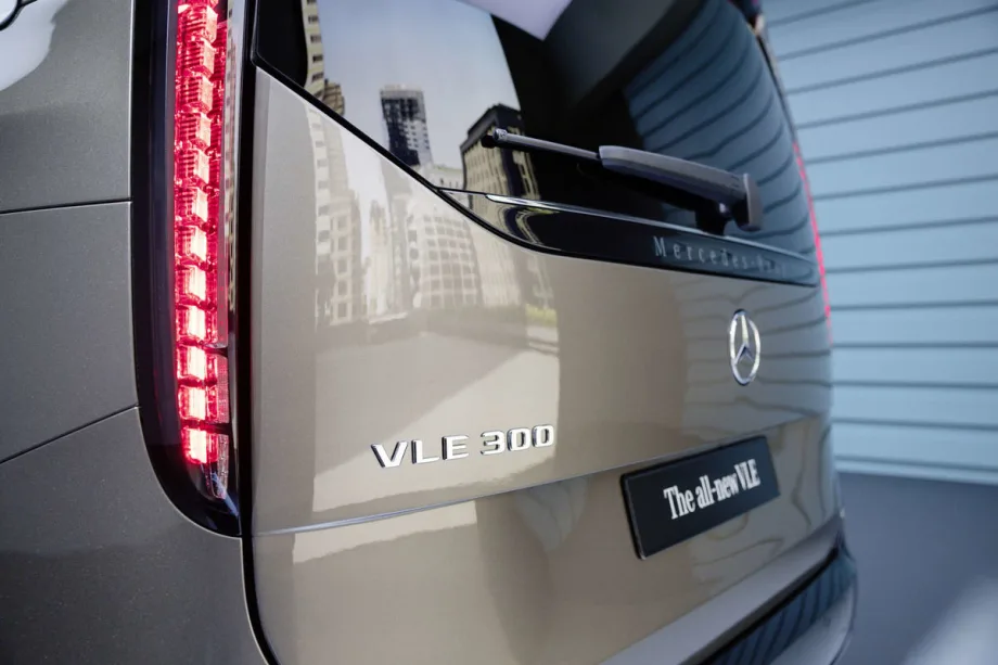 Photo of the back of an electric Mercedes