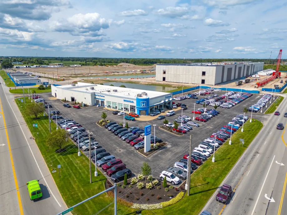 aerial view of Fireside Honda in Ohio