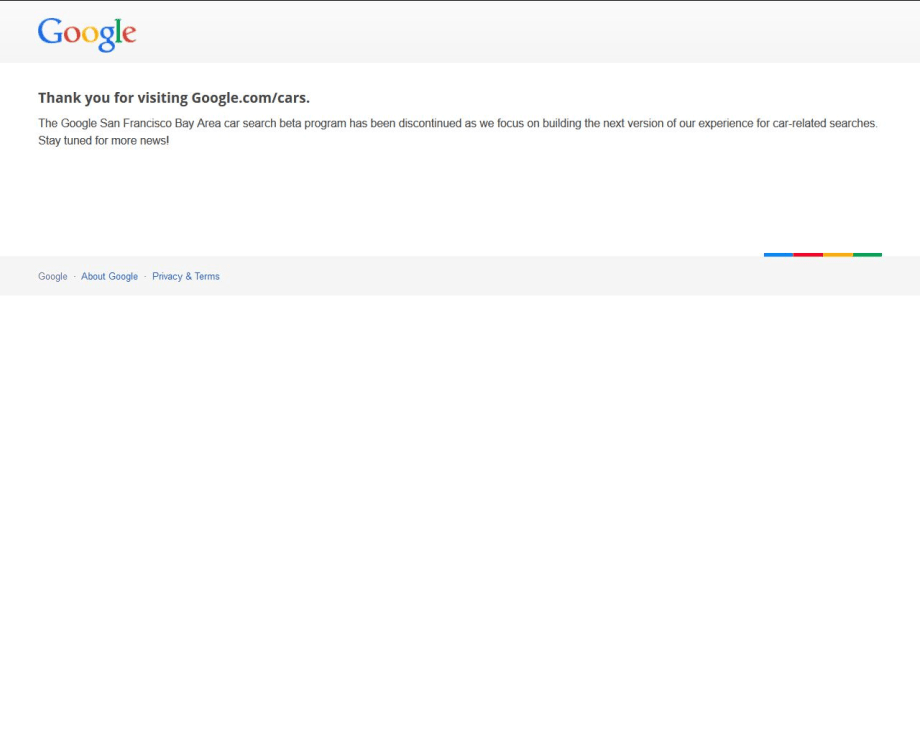 Google Cars Beta Program Discontinued