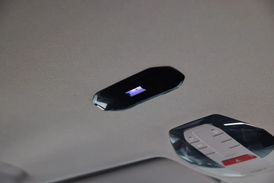 Console on roof of car.