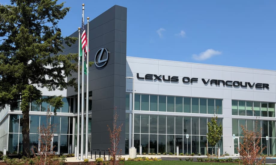 daytime, front of car dealership Lexus of Vancouver