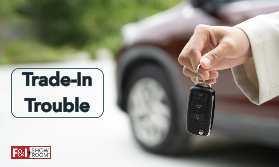 silver car in background with hand in front holding out a set of keys, Trade-In Trouble, F&I and Showroom