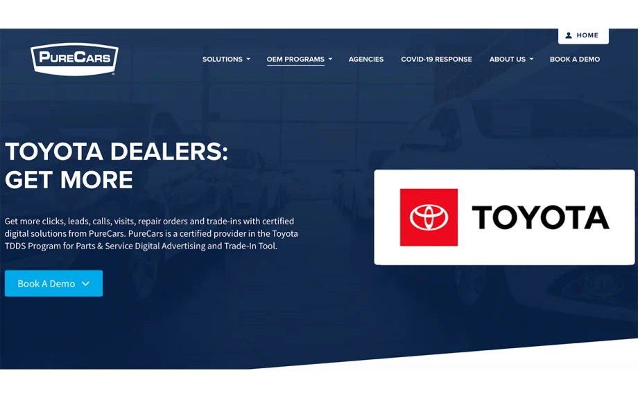 PureCars' Multi-Channel Digital Advertising Platform Selected By Toyota For Dealer Parts & Service Program