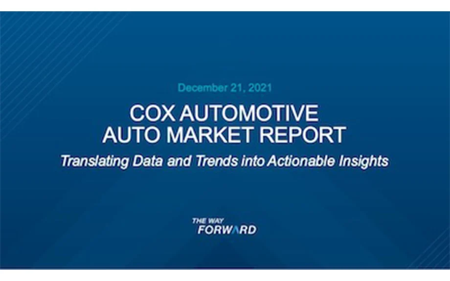 COX AUTOMOTIVE: New-Vehicle Sales Gain Momentum but Not Enough for a December to Remember