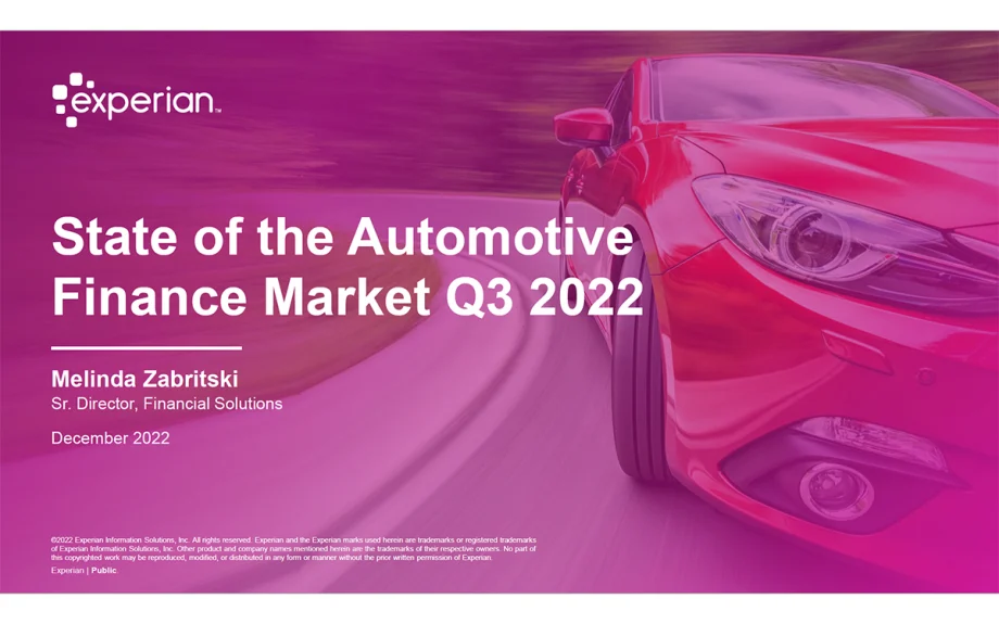 State of the Automotive Finance Market: Q3 2022