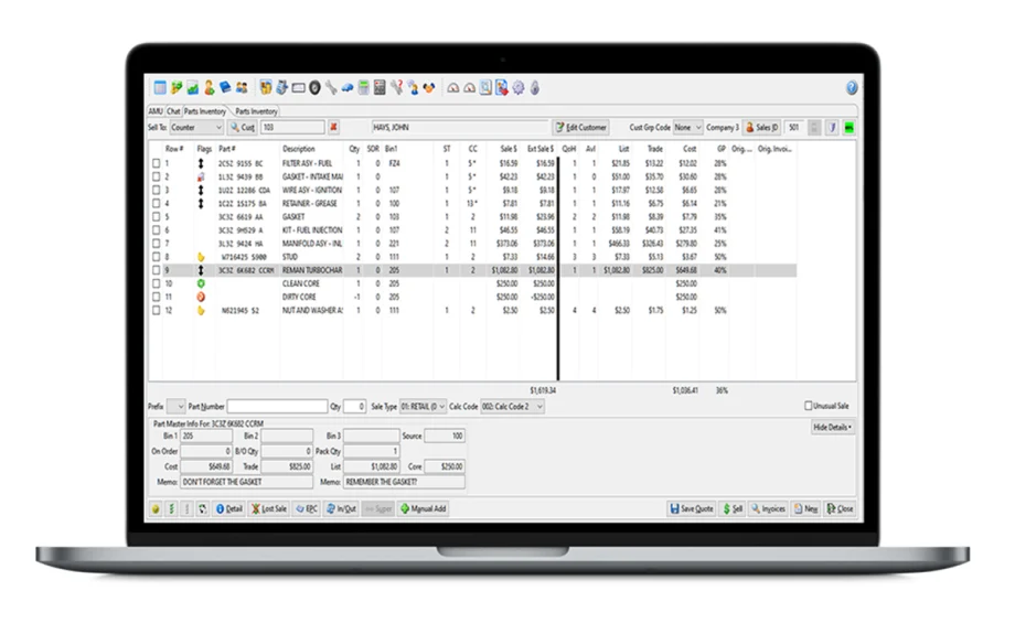 Auto/Mate Dealership Systems Updates Parts Module