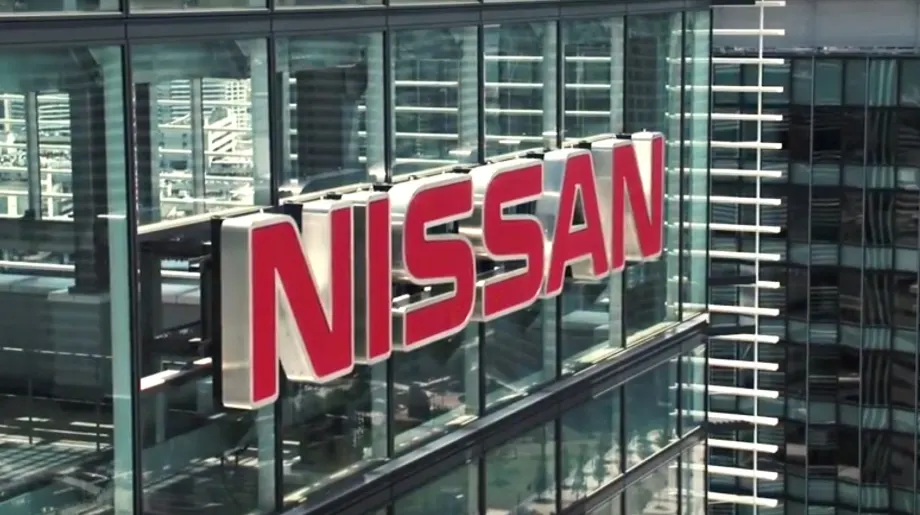 Nissan logo on front of building