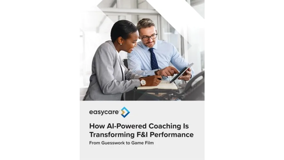 Easycare White paper cover See how AI-powered coaching can turn F&I customer conversations into actionable insights that support compliance, performance and profitability